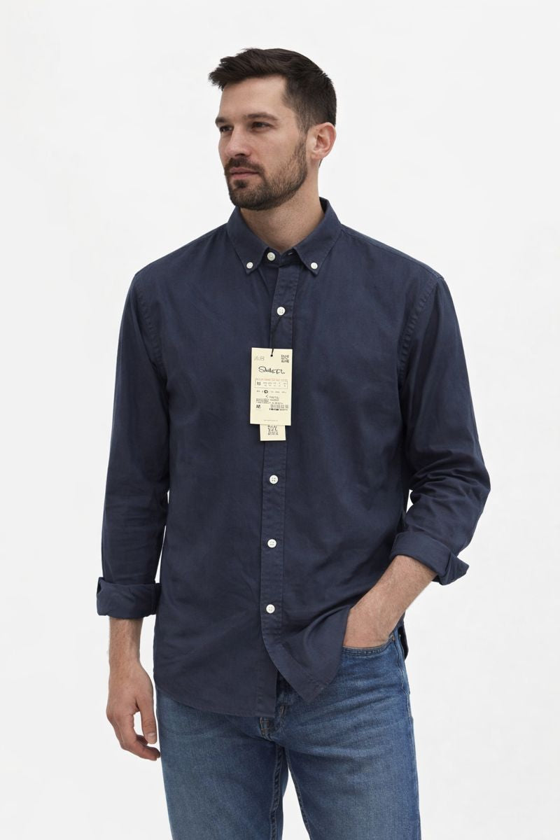 Cămașă bărbătească - Bleumarin închis
