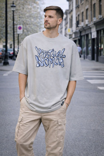 Tricou Oversized Graphic – Bej