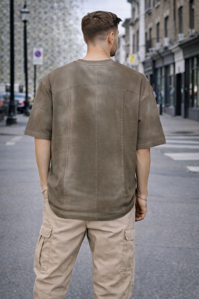 Tricou Oversized Basic – Maro Spălat