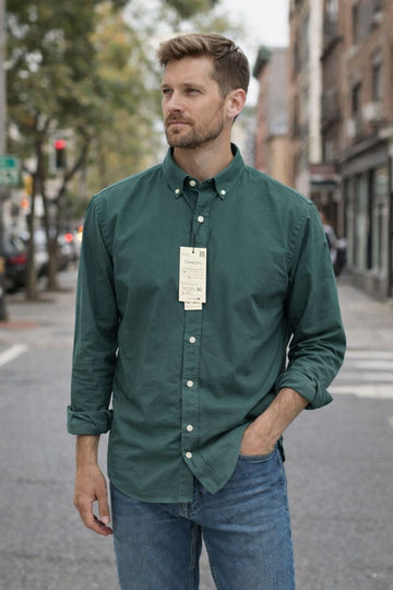 Cămașă casual elegantă Slim Fit – Verde