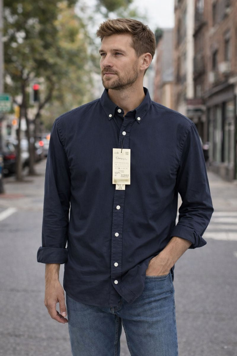 Cămașă Regular Fit - Bleumarin închis