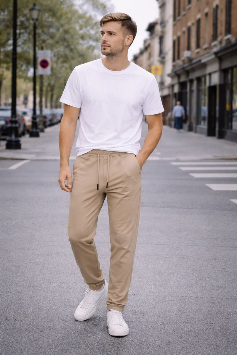 Pantaloni Joggers Bărbați - Cream Natural