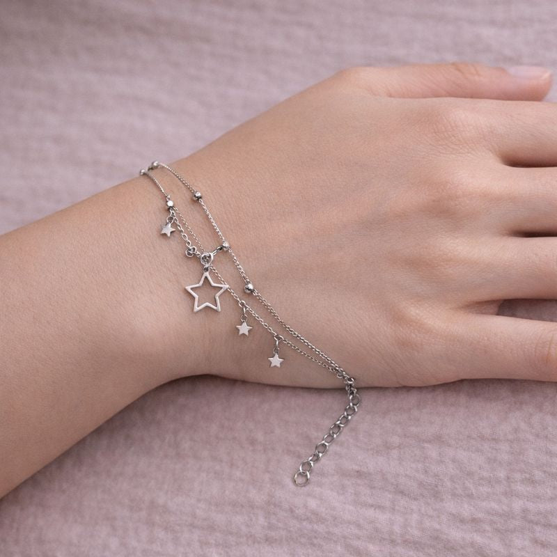 Brățară din Argint 925 cu Stele și Zirconii – Delicată & Strălucitoare