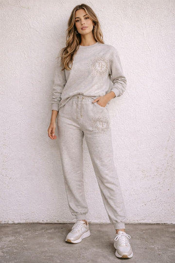 Set Trening Gri Melanj cu Detalii Logo Urban Glow