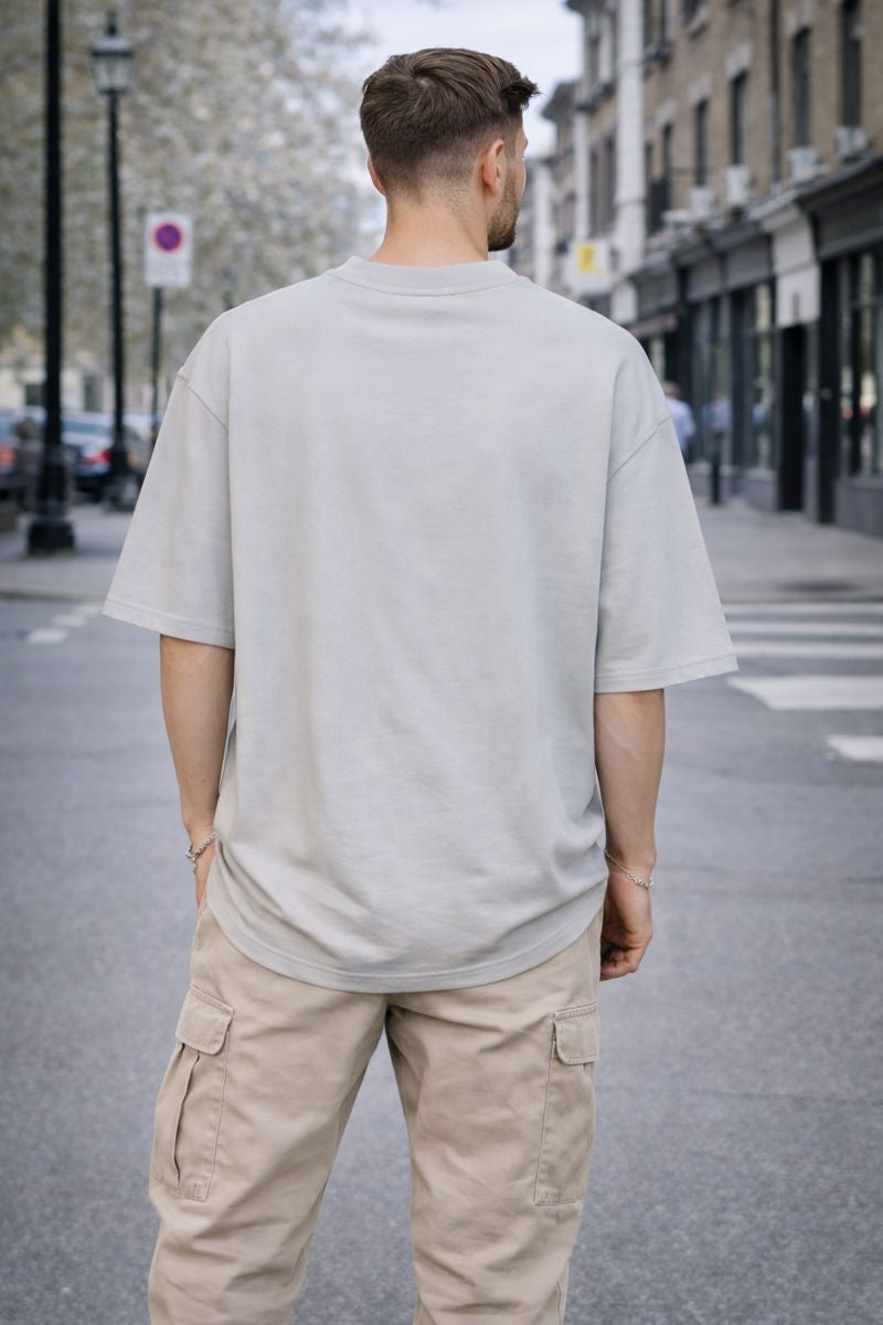 Tricou Oversized Graphic – Bej