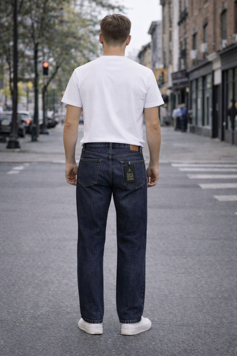 Blugi Bărbați Albastru Închis – Tapered Fit, Talie Normală