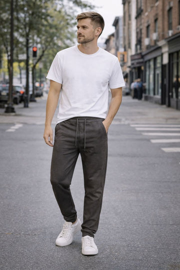 Pantaloni Joggers Bărbați - Gri Inchis Natural