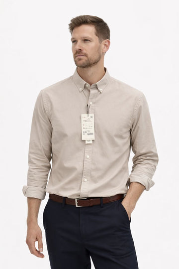 Cămașă casual elegantă – Bej deschis