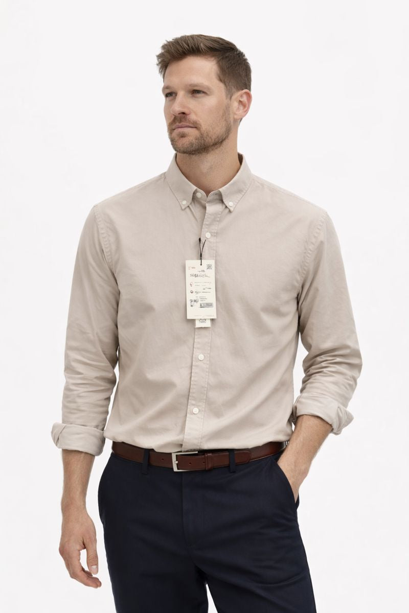 Cămașă casual elegantă – Bej deschis