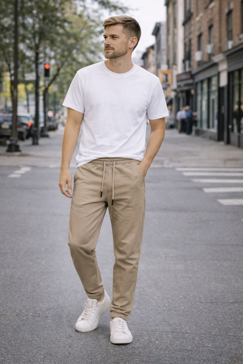Pantaloni Joggers Bărbați - Kaki Deaschis Natural