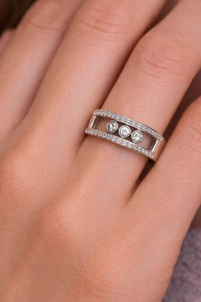 Inel din Argint 925 cu Zirconii Mobile – Strălucire și Design Modern