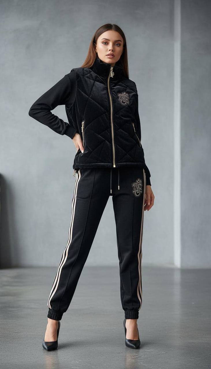 Trening damă Velvet Negru – Cod 9094